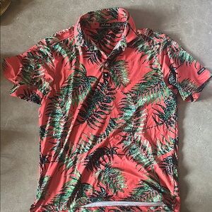 Bad Birdie Red and Green Casual Button Down Shirt